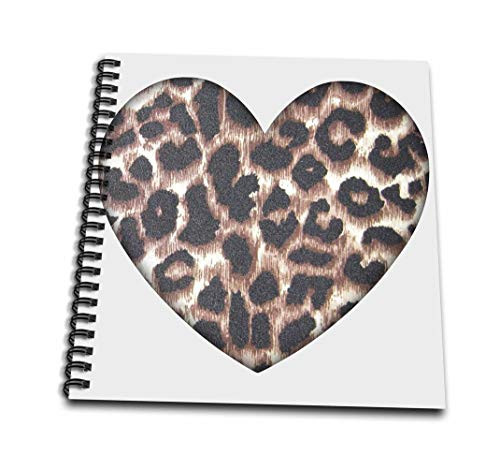 3dRose db308701 Heart Leopard Print Animal Prints Fashion Drawing Book 8 by 8Inch