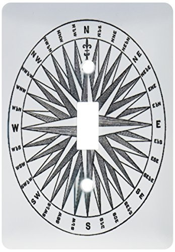 3dRose lsp1950321 Print of Vintage 1879 Compass Single Toggle Switch