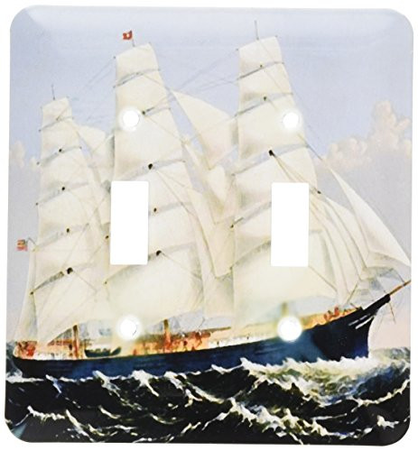 3dRose lsp1954982 Print of 1875 Painting of Largest Sailing Ship Double Toggle Switch