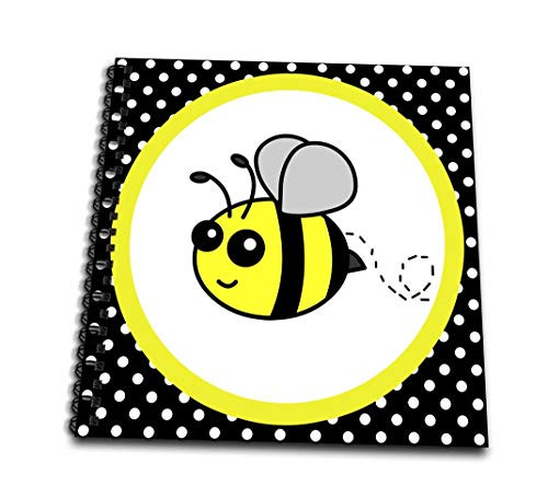 3dRose db570781 Cute Yellow Bumble Bee on Black and White Polka Dots Drawing Book 8 by 8 3dRose db570781 Cute Yellow Bumble Bee on Black and White Polka Dots Drawing Book 8 by 8