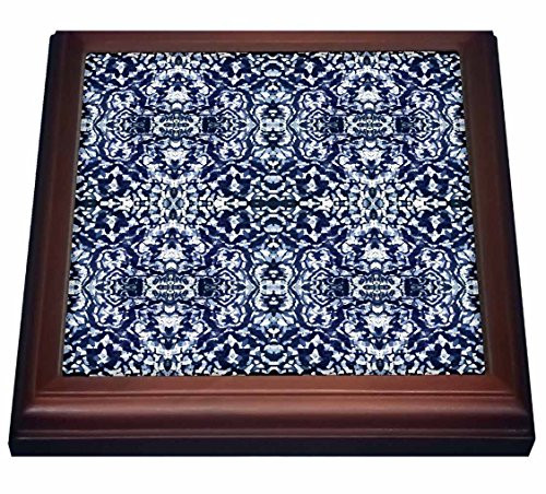 3dRose Cute BeagleCartoon DogBlue with Pawprints Trivet with Ceramic Tile 8 by 8 Brown