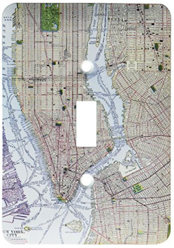 3dRose lsp2049071 Print of Vintage New York City Map Single Toggle Switch