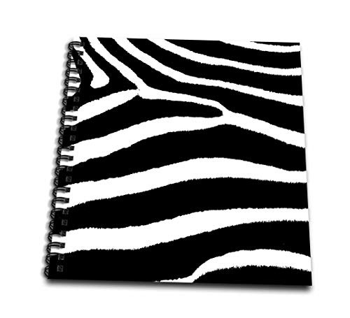 3dRose db441841 Black  White Zebra Print Drawing Book 8 by 8