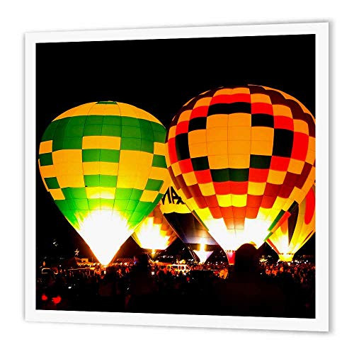 3dRose ht1198943 Hot Air Balloons Glowing at Night Iron on Heat Transfer Paper for White Material 10 by 10