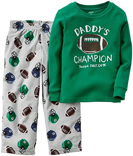Carters Baby Girls 2 Piece PJ Set Baby  Football  12 Months