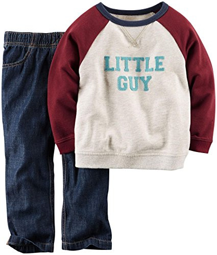 Carters Baby Boys 2 Piece Graphic Top Set Baby  Handsome  6M