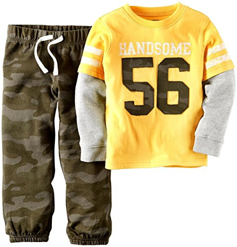 Carters Baby Boys 2 Piece Graphic 2Fer Set Baby  Handsome  3M