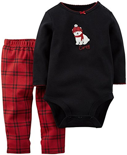 Carters Baby Girls 2 Piece Bodysuit Set Baby  Dog  24 Months
