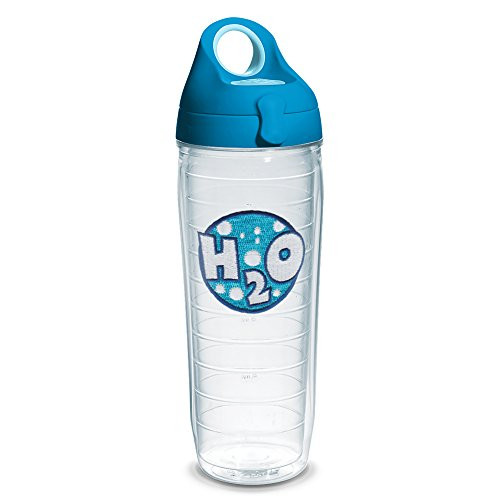 Tervis H20 Tumbler with Emblem and Turquoise Lid 24oz Water Bottle Clear