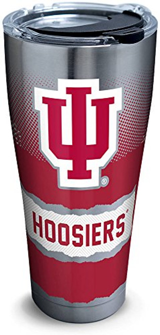 Tervis Indiana Hoosiers Knockout Stainless Steel Tumbler with Clear and Black Hammer Lid 30oz Silver