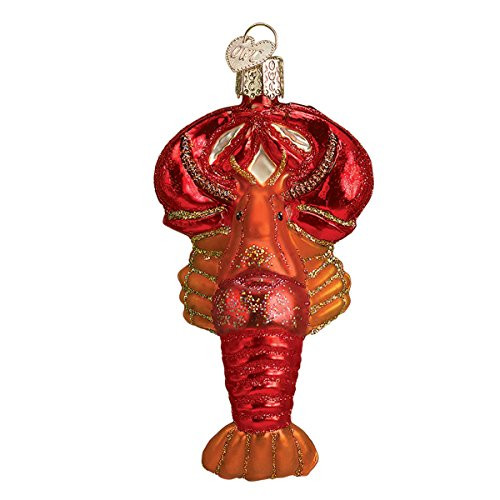 Old World Christmas Glass Blown Ornament with S-Hook and Gift Box, Ocean Collection (Lobster)