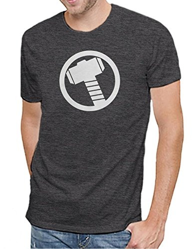 Marvel Comics Avengers Thor Logo Mens Soft Charcoal Heather TShirt Large