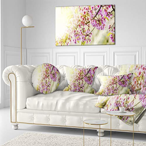 Designart PT6423-40-20 Blooming Cherry Flowers Floral Photography Canvas Print, Pink, 40x20