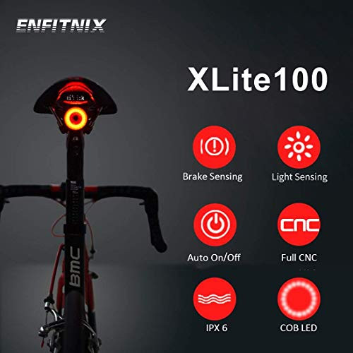 SHANREN Smart Bike Tail Light Ultra Bright Rear Bike Light USB Rechargeable Auto OnOff Waterproof LED Bicycle Lights Rear LED Cycling Light Fits to Any Road Bikes Easy to Install Saddle Fit
