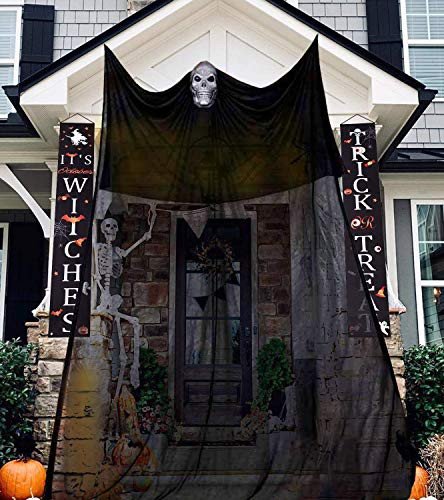 CABINAHOME Halloween Decorations108ft Halloween Ghost Hanging Prop Hanging Skeleton Flying Ghost for Yard Outdoor Indoor Party Bar Scary Creepy IndoorOutdoor Decor