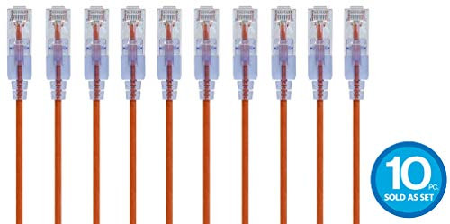 Monoprice 10Pack SlimRun Cat6A Ethernet Network Patch Cable 10G 6inch Orange