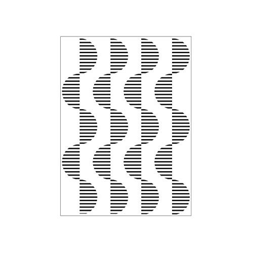 Darice Embossing Folder A6 Template Horizontal Stripe Half Circle Transparente