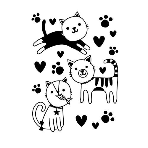 Darice Embossing Folder Cute Kitties  Pawprints 425 x 575 Inches A6