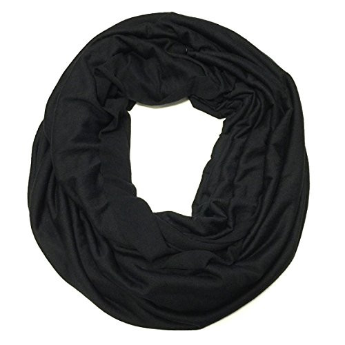 Wrapables Womens Soft Jersey Knit Infinity Scarf black One Size