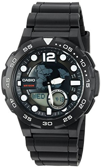 Casio Mens 3D Dial Quartz Resin Watch ColorBlack Model AEQ100W1AV