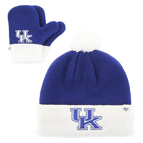 47 NCAA Kentucky Wildcats Toddler Bam Knit Beanie  Mittens Set Royal One Size