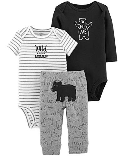 Carters Baby Boy 3Piece Little Character Set Black Bear 6 Months