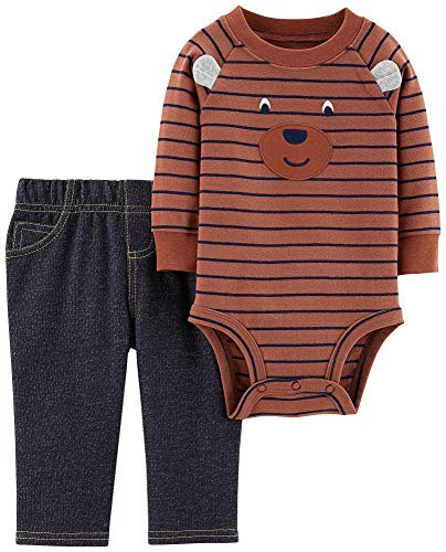 Carters 2Piece Bodysuit Pant Set Bear 3 Months Brown