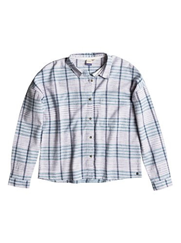 Roxy Juniors Chill Loose Top Marshmallow Lily Plaid M