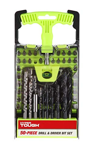 Hyper Tough 50Piece Drill Bit And Driver Bit Set In Plastic Case
