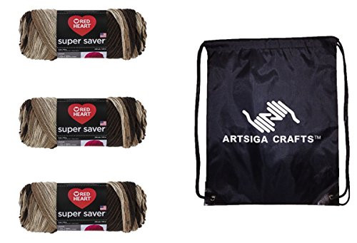 Red Heart Knitting Yarn Super Saver Platoon 3Skein Factory Pack Same Dyelot E300988 Bundle with 1 Artsiga Crafts Project Bag Red Heart Knitting Yarn Super Saver Platoon 3Skein Factory Pack Same Dyelot E300988 Bundle with 1 Artsiga Crafts Project Bag