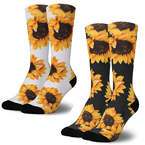 Womens Cute Sunflower Socks Funny Dress Athletic Novelty Crew Socks