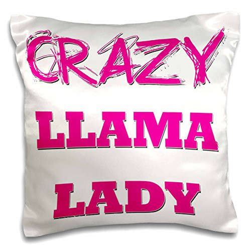 3dRose Crazy Llama Lady-Pillow Case, 16 by 16" (pc_175162_1)