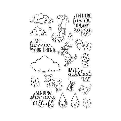 Hero Arts CM151 Raining Cats and Dogs Photopolymer Stamp
