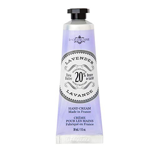 La Chatelaine 20 Shea Butter Lavender Hand Cream with Organic Argan Oil Travel Size 1 fl oz Moisturizing Nourishing Repairing Extra Rich NonGreasy Fast Absorbing Paraben Free
