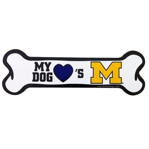 NCAA Michigan Wolverines Bone Print Car Magnet