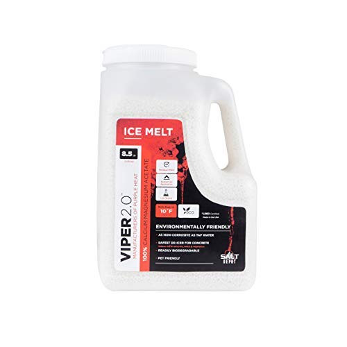 Noncorrosive Chloride Free Snow and Ice Melt Viper 20 Safe for Pets Concrete  Vegetation Salt Free CMA Pellets Fewer Applications Needed 85LB Shaker Jug