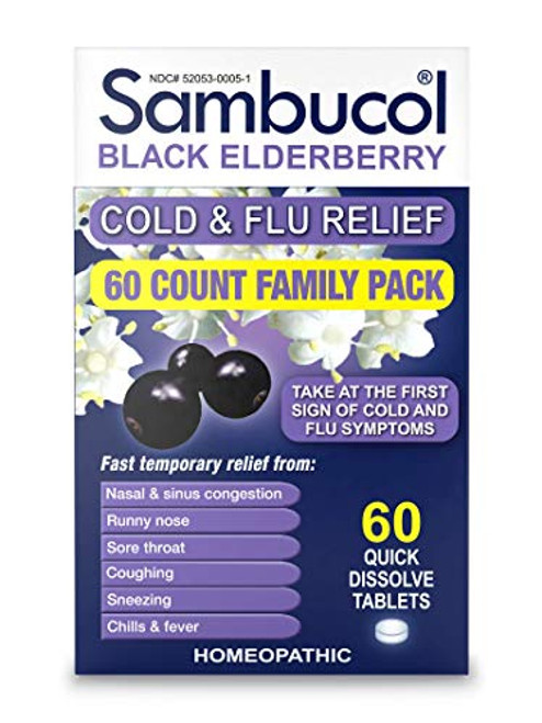 Sambucol Cold  flu Relief Tablets 60 Count