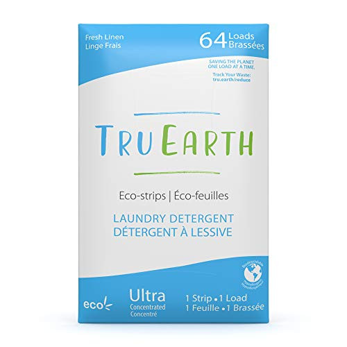 Tru Earth Ecofriendly Ultra Concentrated Compostable  Biodegradable PlasticFree Laundry Detergent EcoStrips 64 Loads Fresh Linen Scent