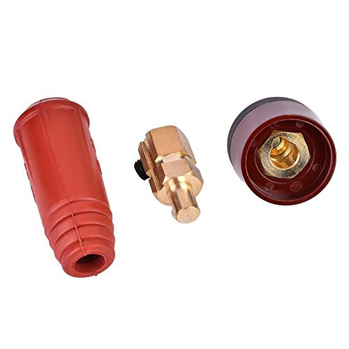 DKJ Series European Style Welding Cable Quick Connector Male Plug and Panel Socket Quick Fitting Adapter (DKJ70-95 Red)