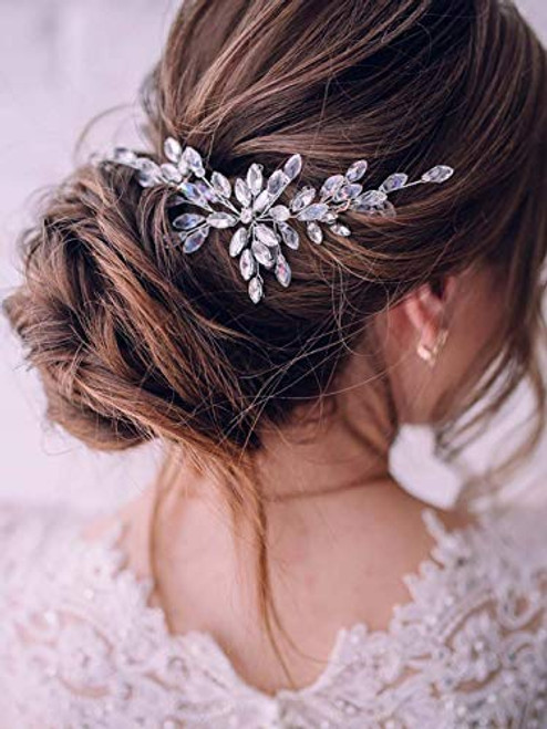 Dresbe Wedding Hair Vine Silver Crystal Bride Hair Accessories Rhinestones Bridal Hair Headpieces Headband for Brides and Bridesmaids