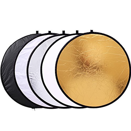 43"/110cm 5-in-1 Light Reflector for Photography Collapsible Multi-Disc Round with Bag - Translucent, Gold, Silver, Black and White 43"/110cm 5-in-1 Light Reflector for Photography Collapsible Multi-Disc Round with Bag - Translucent, Gold, Silver, Black and White