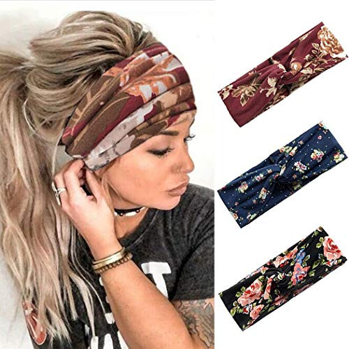 Catery Boho Headbands Criss Cross Headband Headpiece Bohemia Floal Twist Head Wrap Hair Band Vintage Stylish Elastic Turban Fabric Hairbands Fashion Hair Accessories for WomenPack of 3 Grogeous Catery Boho Headbands Criss Cross Headband Headpiece Bohemia Floal Twist Head Wrap Hair Band Vintage Stylish Elastic Turban Fabric Hairbands Fashion Hair Accessories for WomenPack of 3 Grogeous
