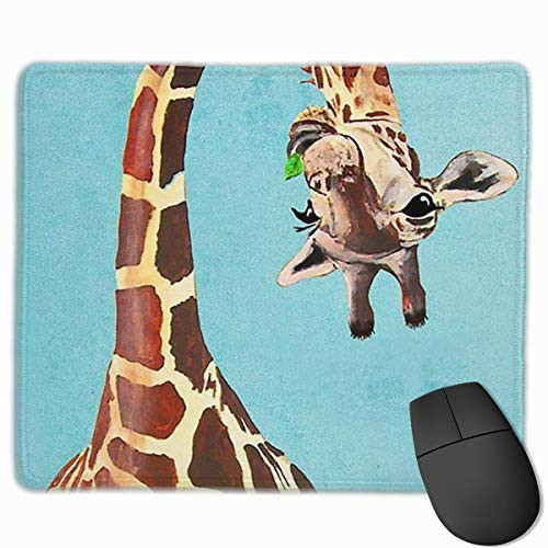Funny Giraffe Gaming Mouse Pad Custom Rectangle NonSlip Rubber Base Mouse Mat for Computer Laptop Office Decor
