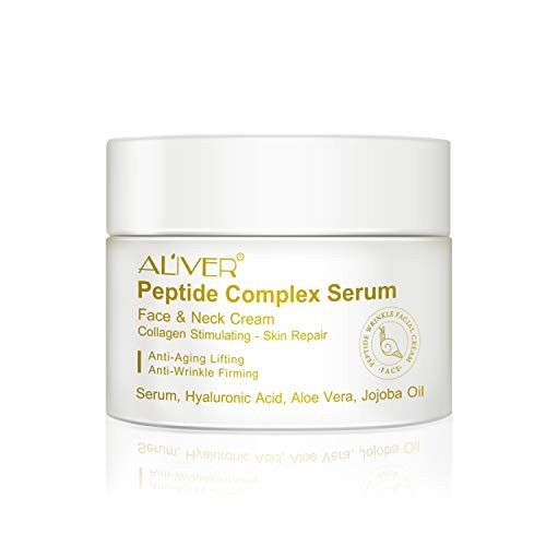 Peptide Complex Cream Collagen Peptides Serum for Skin and Neck Advanced Tightening Moisturizer Cream AntiAging Night Cream to Smooth Wrinkles 1floz