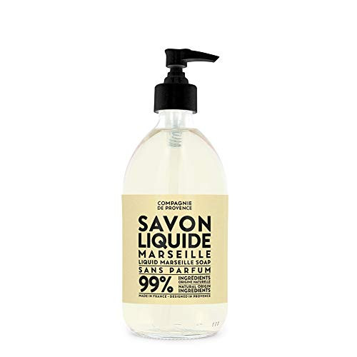 Compagnie de Provence Savon de Marseille Extra Pure Liquid Soap Fragrance Free 167 Fl Oz Glass Pump Bottle Compagnie de Provence Savon de Marseille Extra Pure Liquid Soap Fragrance Free 167 Fl Oz Glass Pump Bottle
