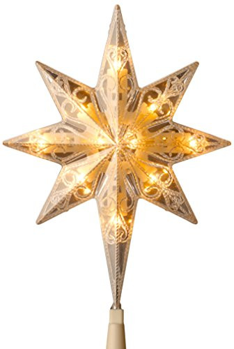 National Tree 11 Inch Bethlehem Star Tree Topper with 10 Low Voltage Dual Color LED Bulbs (TA21-11L-1)