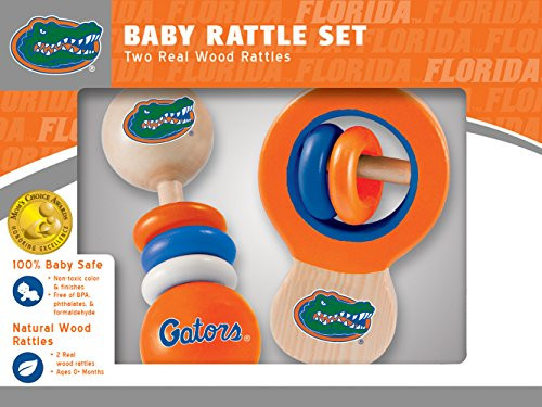 MasterPieces NCAA Florida Gators Real Wood Baby Rattles (2-Pack)