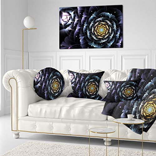 Designart PT8673-40-20 Blue Fractal Flower in Dark-Floral Large Abstract Art Canvas Print-40x20, 40x20 Purple Designart PT8673-40-20 Blue Fractal Flower in Dark-Floral Large Abstract Art Canvas Print-40x20, 40x20 Purple