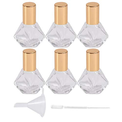 Minkissy 8Pcsset Glass Roller Bottles Empty Refillable Roller on Bottles for Essential Oils Perfume Cosmetics with Funnel and Dropper 5ML
