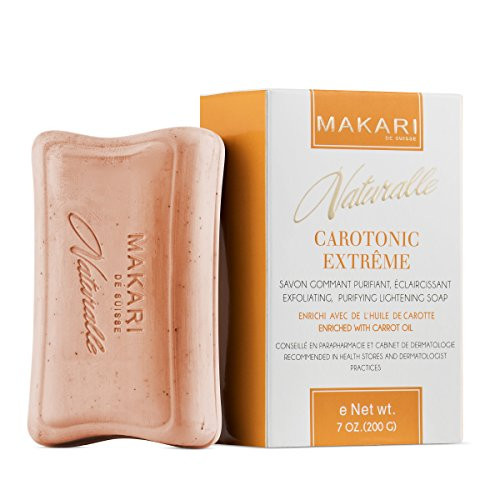Makari Naturalle Carotonic Extreme Skin Lightening Soap 7oz  Exfoliating  Toning Body Soap With Carrot Oil  SPF 15 Cleansing  Whitening Treatment for Dark Spots Acne Scars Blemishes  Wrinkles